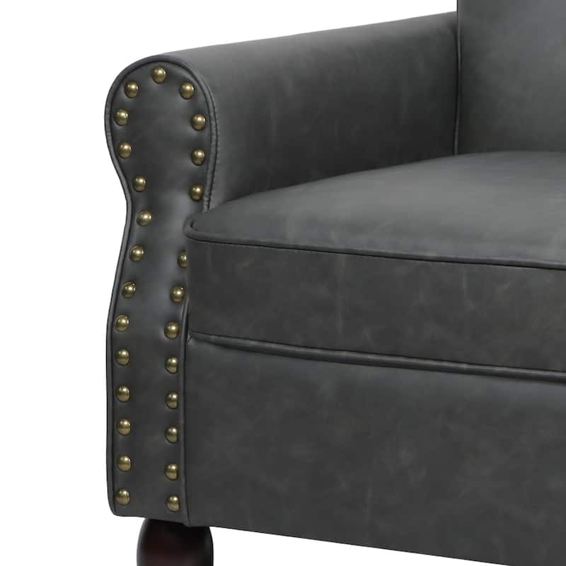 Mid-Century Modern Accent Chairs with Nailhead Trim