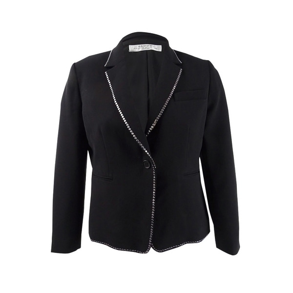 Tahari ASL Women's Studded One-Button Blazer - Black. Opens flyout.