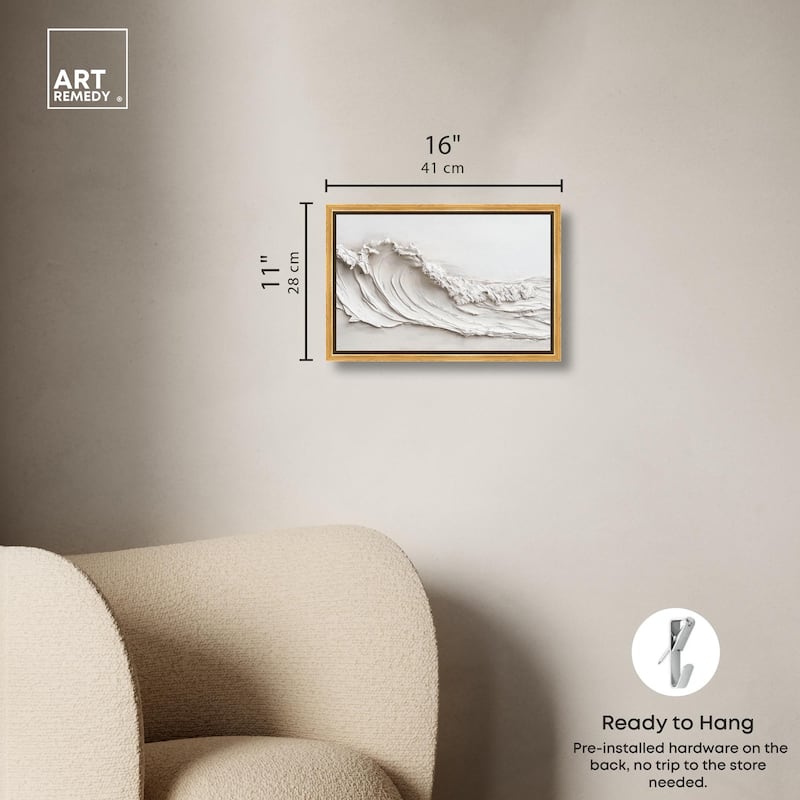 Wave on White Canvas by Art Remedy