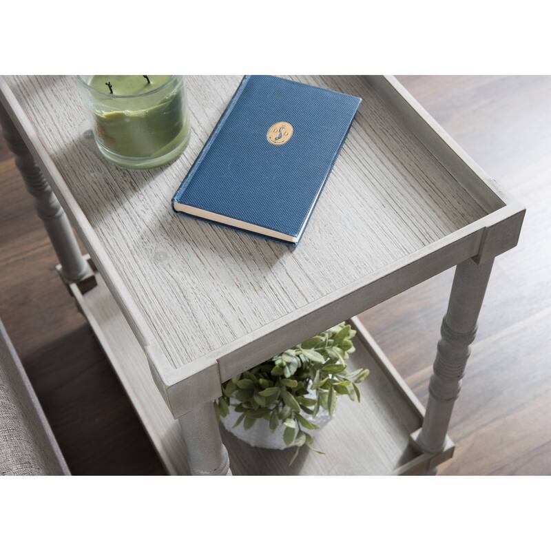 Kate and Laurel Bellport Wood Side Table with Shelf