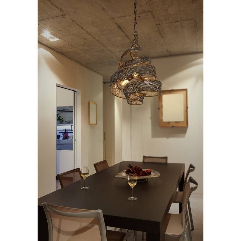 Flow Hand-Crafted Recycled Steel 3-Light Pendant
