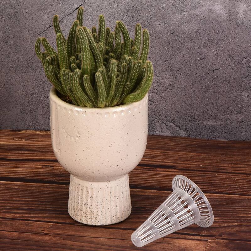 5pcs Cone-Shape Flowerpot Hole Mesh Pad Bottom Drainage 94x74mm Clear