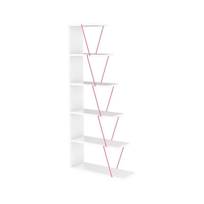 Modern 5 Tier Narrow Ladder Bookshelf