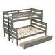 preview thumbnail 4 of 14, Wooden Twin over Full Bunk Bed with 2 Drawers & Full Length Guardrails, Can be Convertible into 2 Platform Bed, for Kids Teens