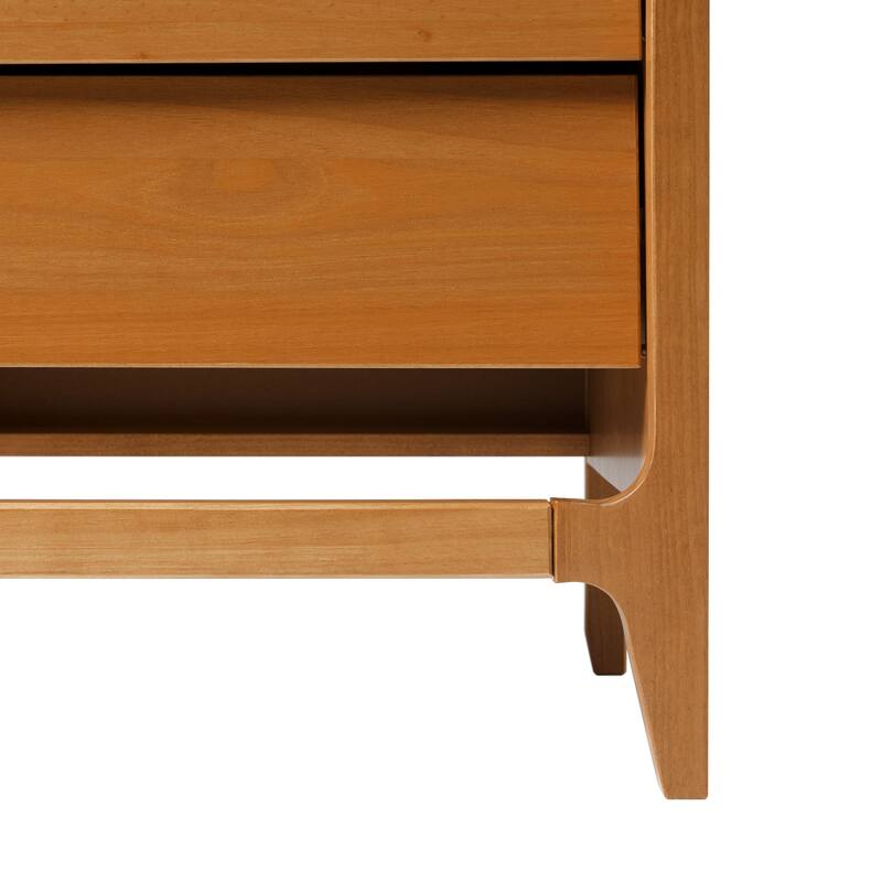 Scandi Style Solid Wood Nightstand with Angled Drawer