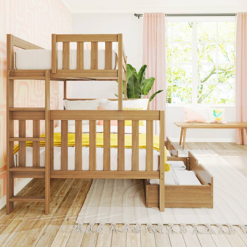 Max and Lily Twin over Full Bunk Bed with Ladder and Storage Drawers