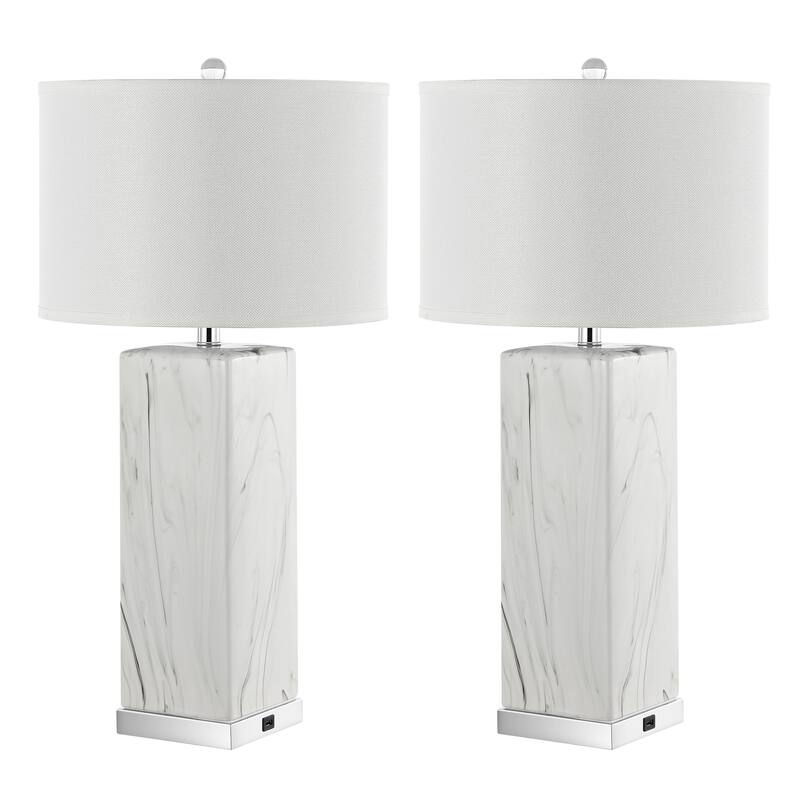 SAFAVIEH Lighting 29-inch Olympia Marble Table Lamp (Set of 2)