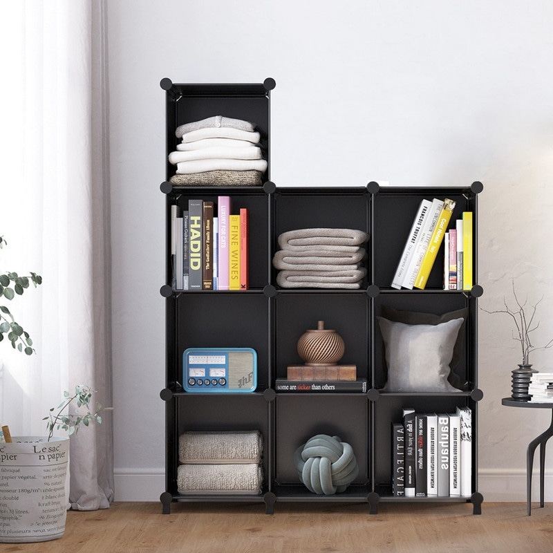 10-Cube Stackable Shoe Organizer for Closets & Entryways