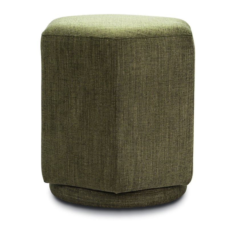 Poly & Bark Hexad Fabric Ottoman - Stain and Spill Resistent Performance Fabric