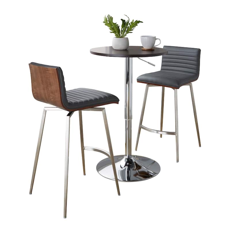 Porch & Den Oakberry-Mason Swivel 3-Piece Counter Height Dining Set