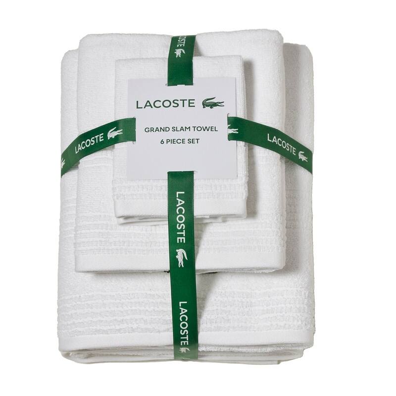 Lacoste Grand Slam 6-Piece Premium Towel Set - White