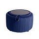 preview thumbnail 40 of 55, 30" W Round Velvet Upholstered Storage Ottoman with Flip Top Tray