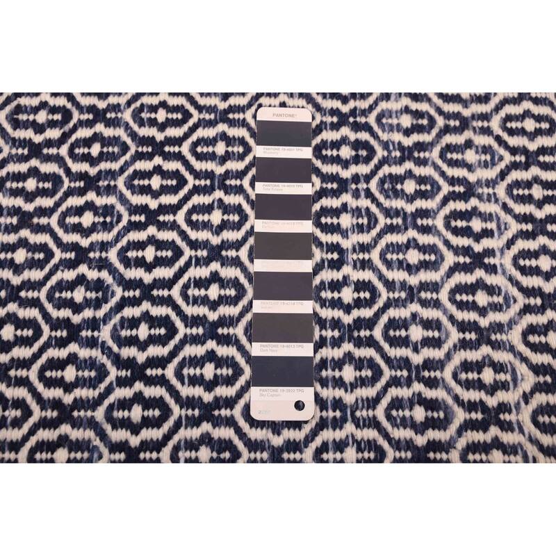 ECARPETGALLERY Flat-Weave Nevada Navy Wool Kilim - 5'1 x 7'4