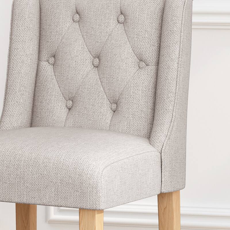Vienna Contemporary Fabric Tufted Wingback 27 Inch Counter Stools, Set of 2