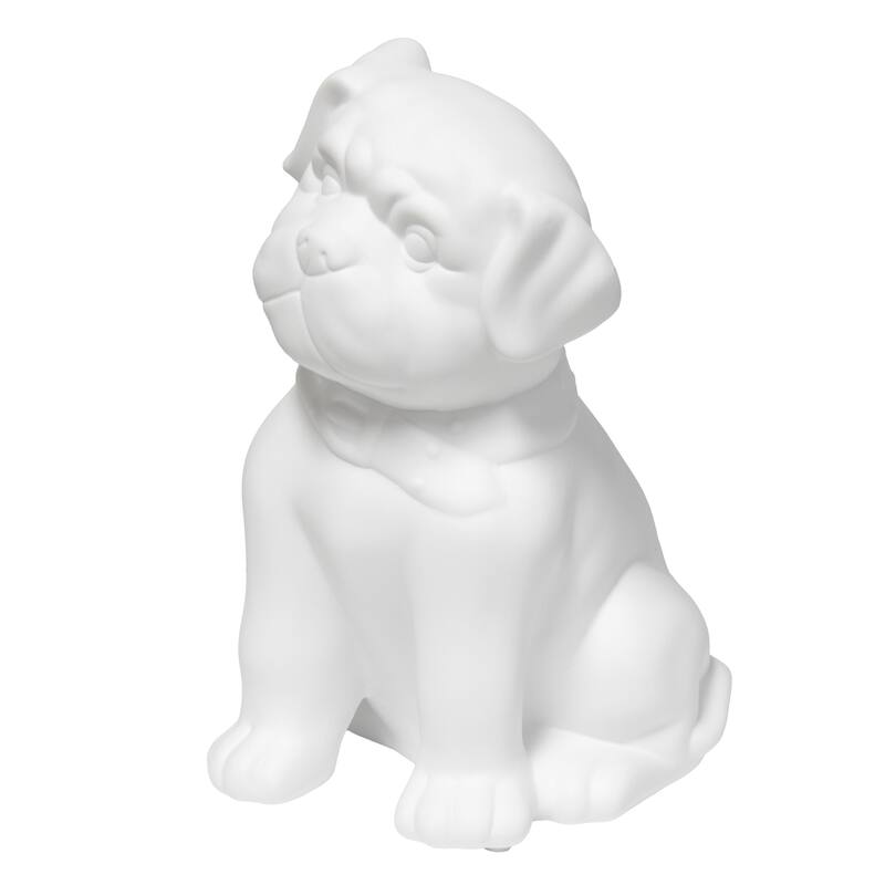 Canine Dog Porcelain Table Lamp - 10.5" - White
