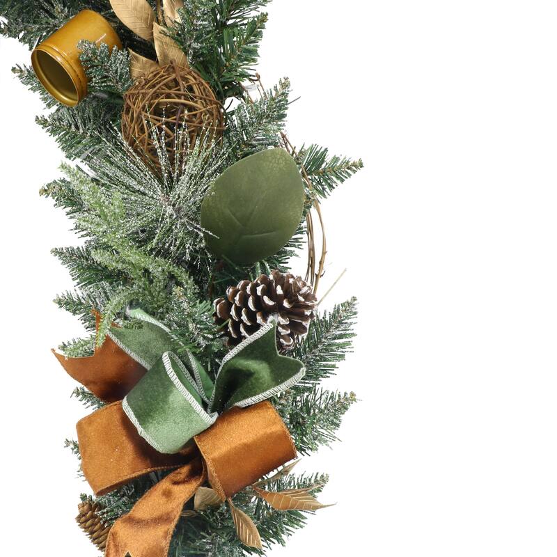 Puleo International 9 ft. x 10 in. Pre-Lit Decorated Artificial Garland