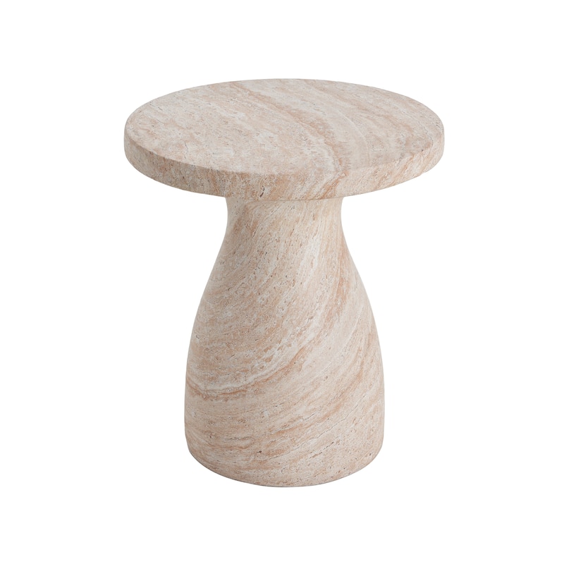 Roomfitters Outdoor MGO Side Table, Lightweight End Table with Black Marble Effect