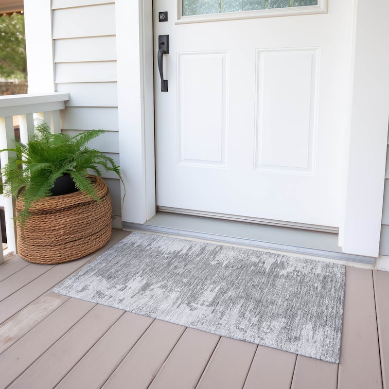 Machine Washable Indoor/ Outdoor Chantille Abstract Ombre Rug