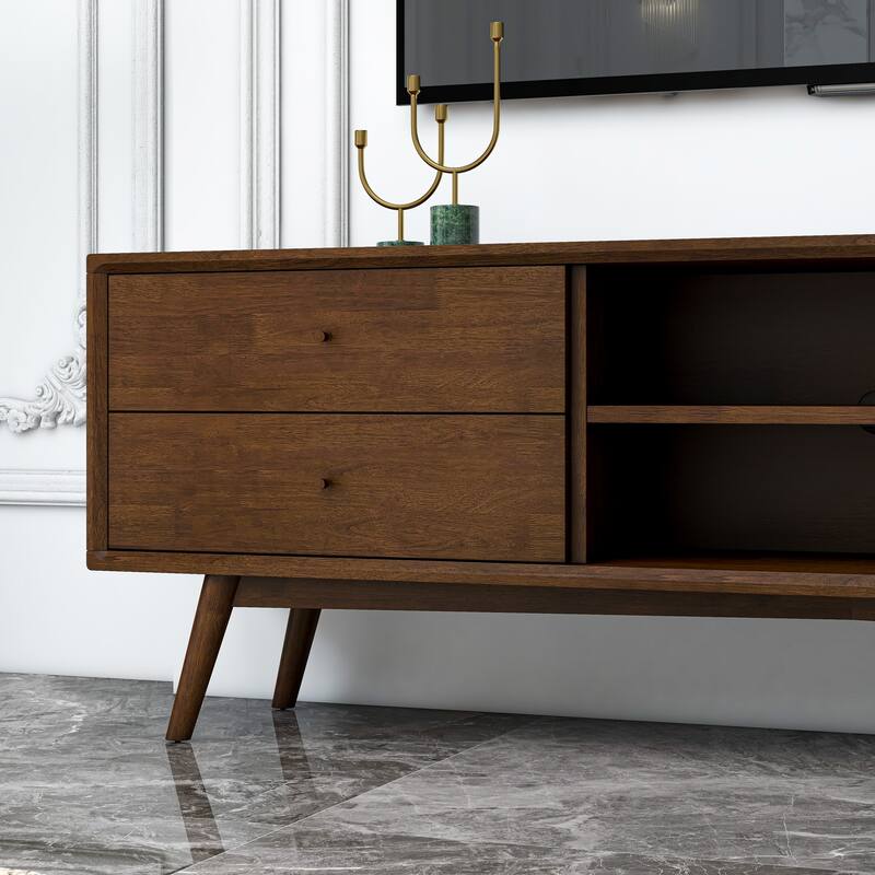 Novela Mid-Century TV Stand in Brown for TVs up to 80"