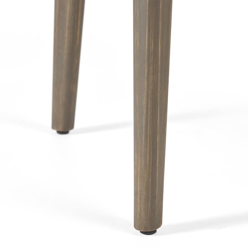 Roomfitters Outdoor Round Bistro Side Table, Solid Acacia Wood Accent Table, Weather-Resistant Patio Furniture, Grey - Gray