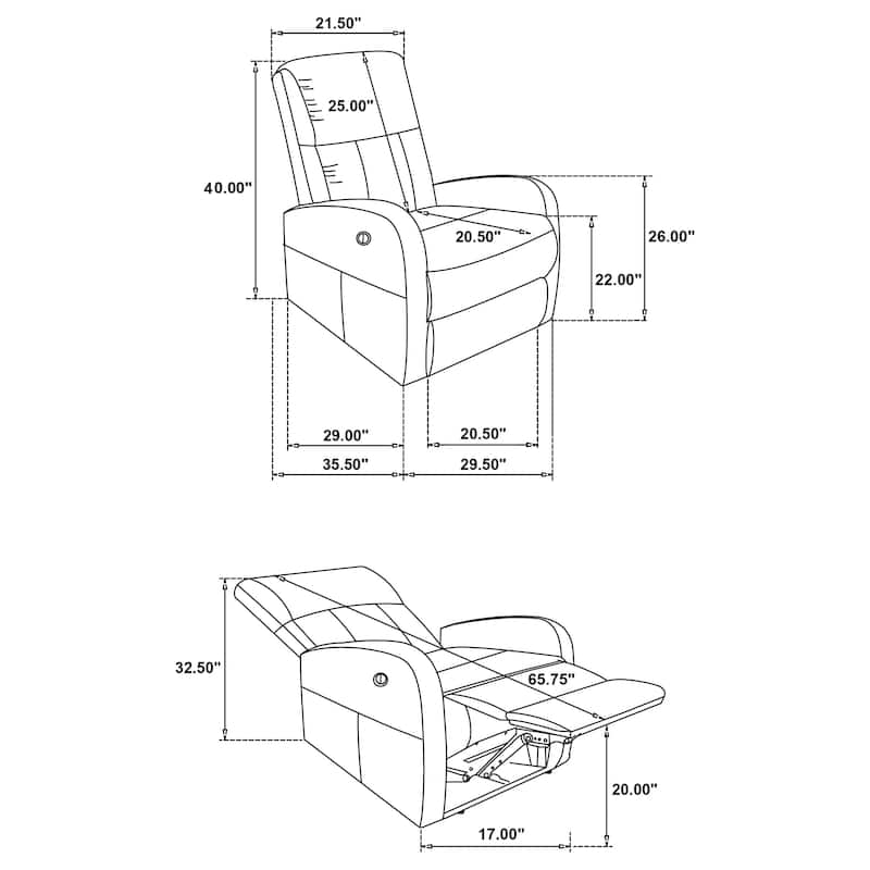 Grant Fabric Upholstered Power Recliner Chair