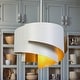 preview thumbnail 1 of 7, Modern Unique 3-Light Chandelier White Gold Spiral Design Large Pendant for Kitchen Dining Room - 15.8 " × 9.8 "