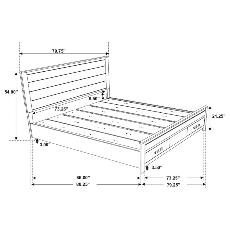 Woodmont Farmhouse Storage Bed Rustic Golden Brown