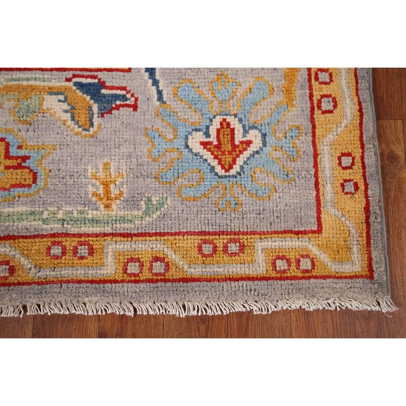 Gray Oushak Oriental Area Rug Handmade Wool Carpet - 5'2" x 7'10"