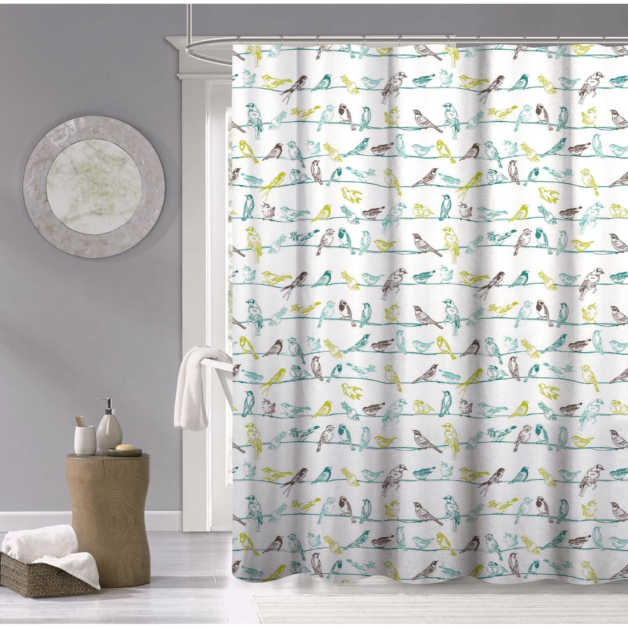 Fishing Tackle Theme Waterproof Fabric Home Decor Shower Curtain Bathroom Mat 