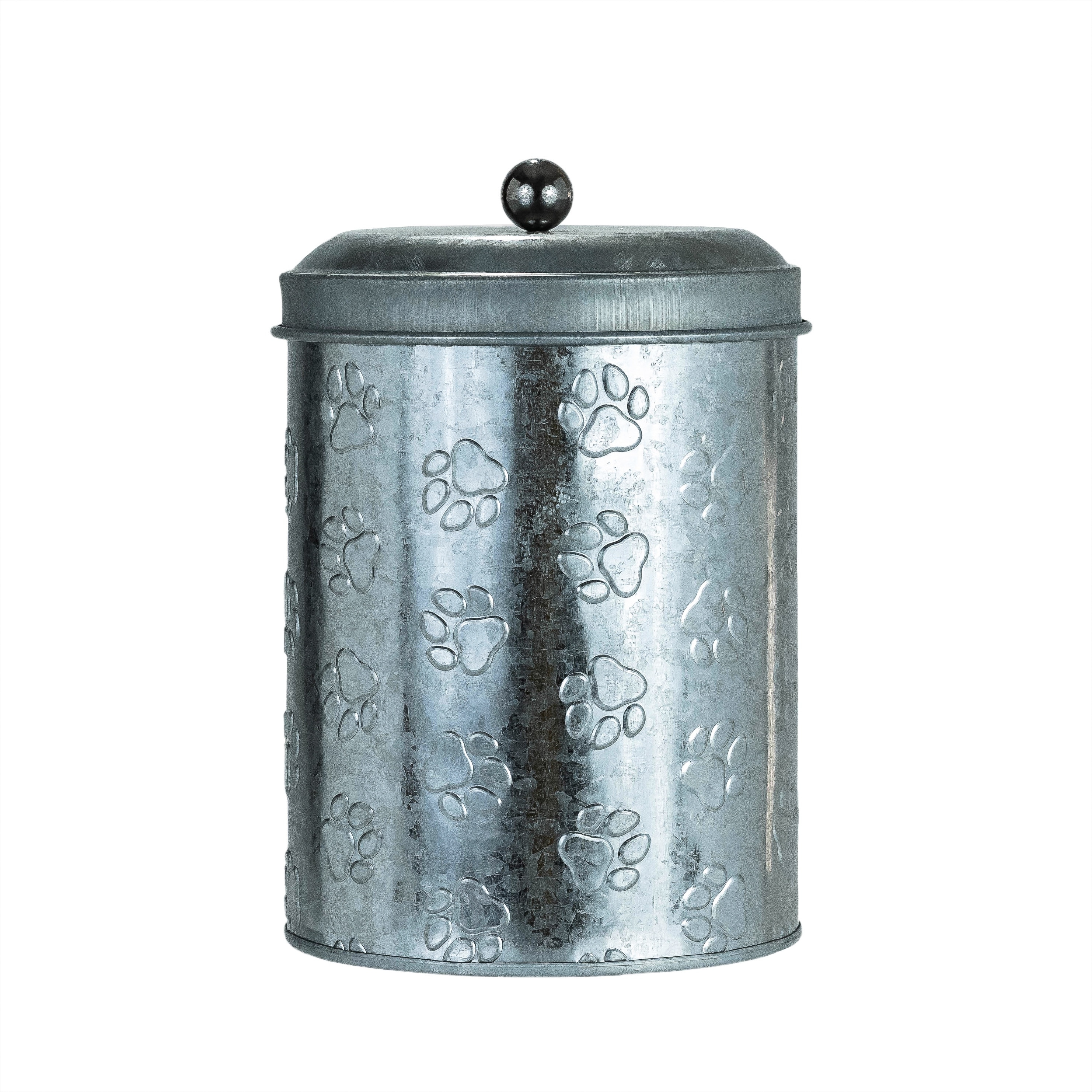 Amici Pet Puppy Paws Galvanized Food Canister