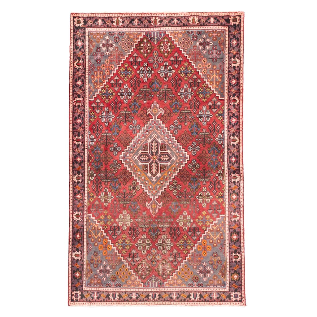ECARPETGALLERY Hand-knotted Andelz Red Wool Rug - 4'1 x 6'11