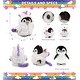preview thumbnail 2 of 4, DolliBu Grey Penguin Unicorn Plush Stuffed Animal Toy with Outfit - 9 inches