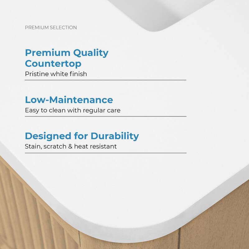 OVE Xander Bathroom Vanity with White Engineered Stone Top