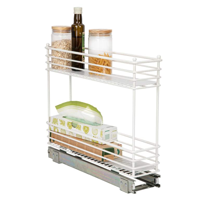 Household Essentials Narrow Two Sliding Cabinet Organizer - 21"L x 5"W x 18"H