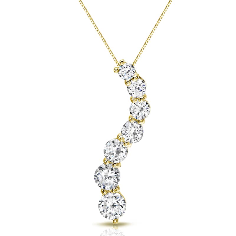 Auriya 1/2ctw Round Diamond Journey Necklace 14k Gold (J-K, I1-I2) - Yellow