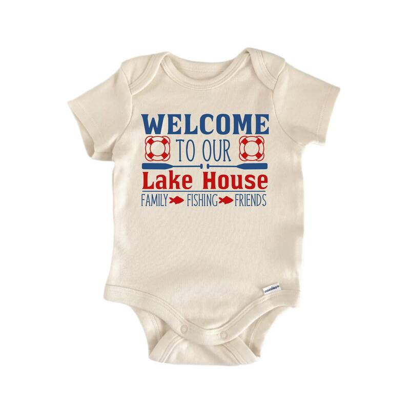 Welcome To Our Lake House - Baby Boy Girl Clothes Infant Bodysuit Funny Cute - Blue - 0-3M