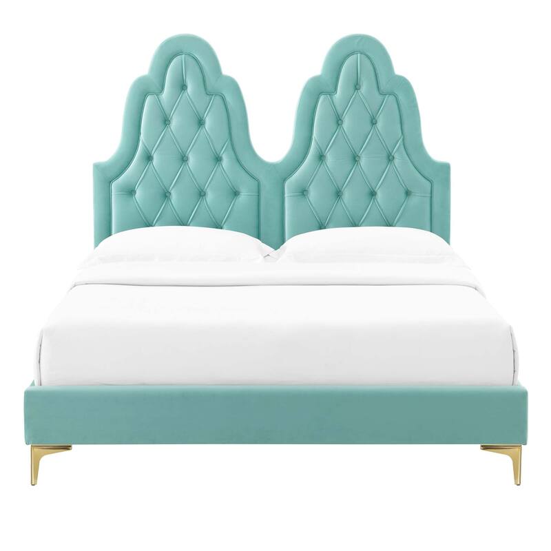 Alexandria Tufted Performance Velvet King Platform Bed