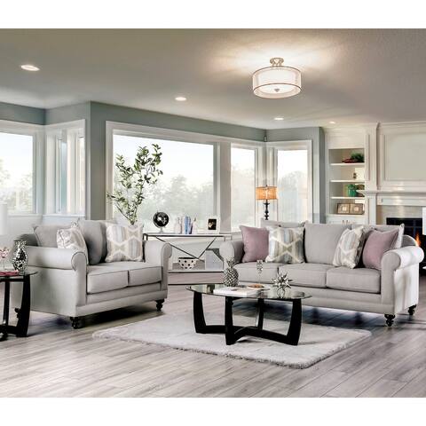 Furniture of America Bracie Traditional Grey 2-piece Living Room Set