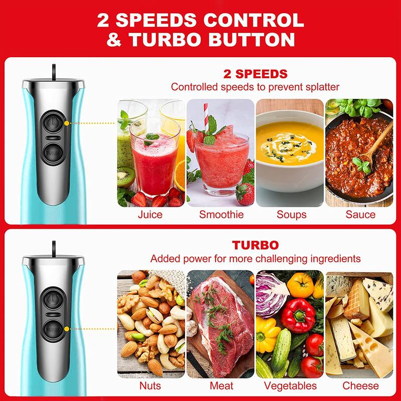 2 Speed Multi-Function Retro Immersion Hand Blender - Hand Blender