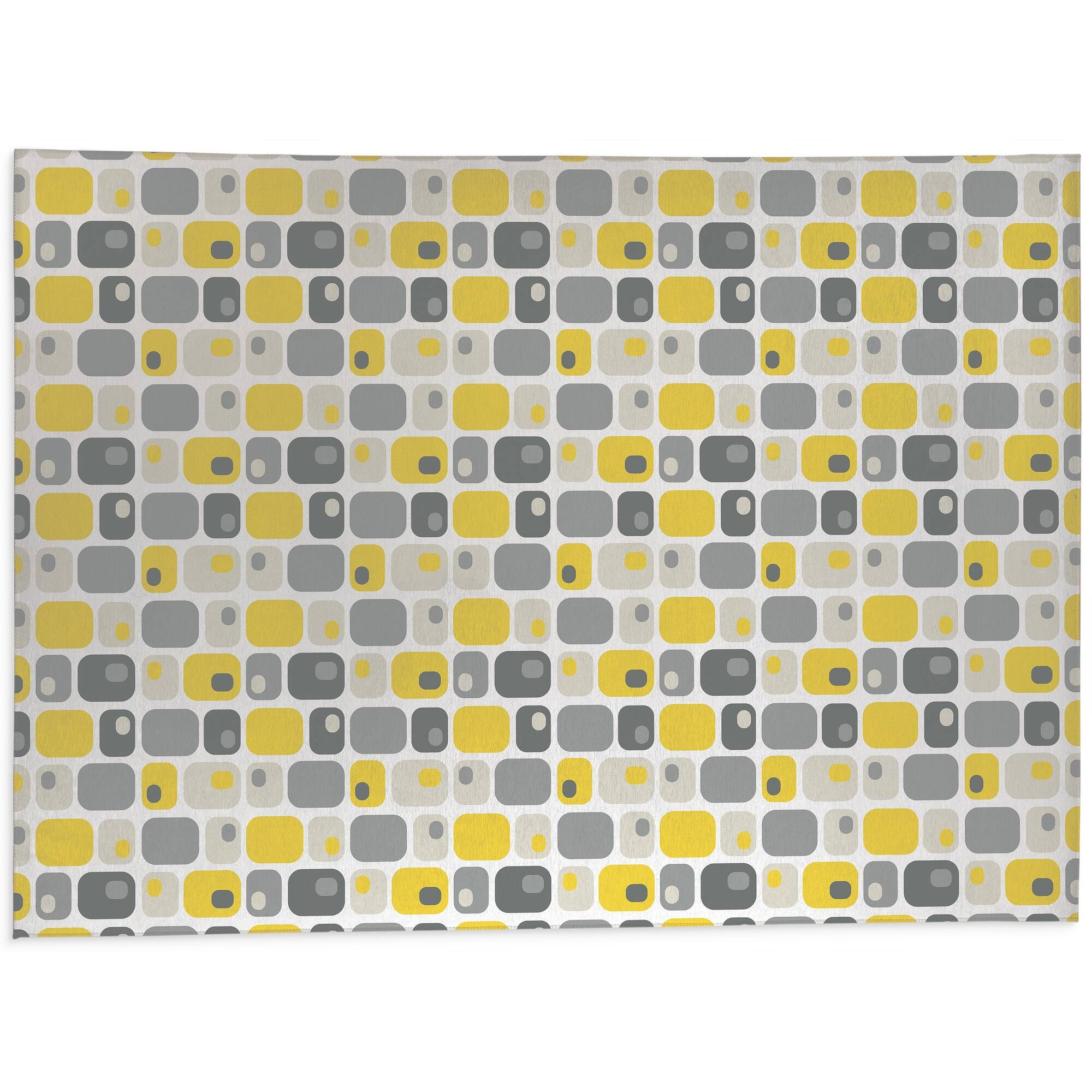 ROUNDED RECTANGLES YELLOW Kitchen Mat By Becky Bailey Bed Bath