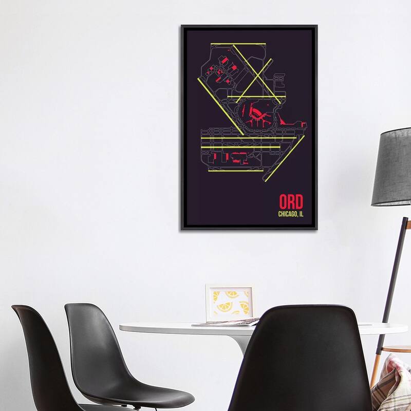 iCanvas "Chicago (O'Hare)" by 08 Left Framed
