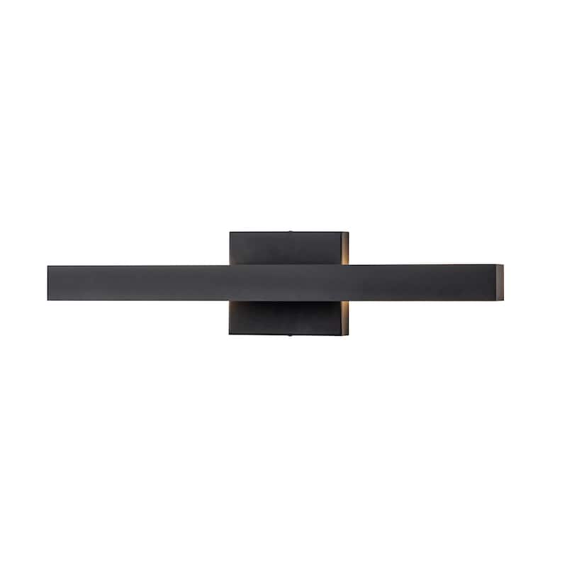 Rennnsan 20 in. Modern Simple Black Aluminum Linear Dimmable LED Outdoor Wall Sconce - 4.7 in. W x 20 in. H