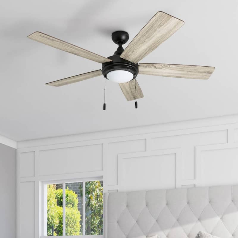 52" Honeywell Ventnor Bronze Modern Farmhouse Indoor LED Ceiling Fan with Light, Pull Chain - Bronze - Hardwired