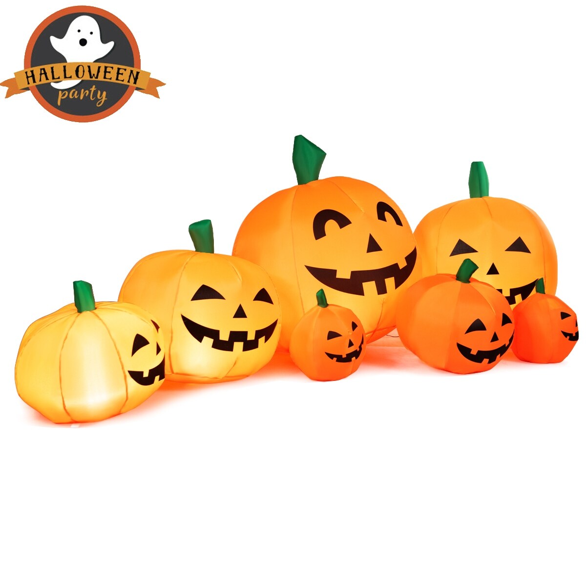 Shop 7 5 Halloween Inflatable 7 Pumpkins Patch W Led Light