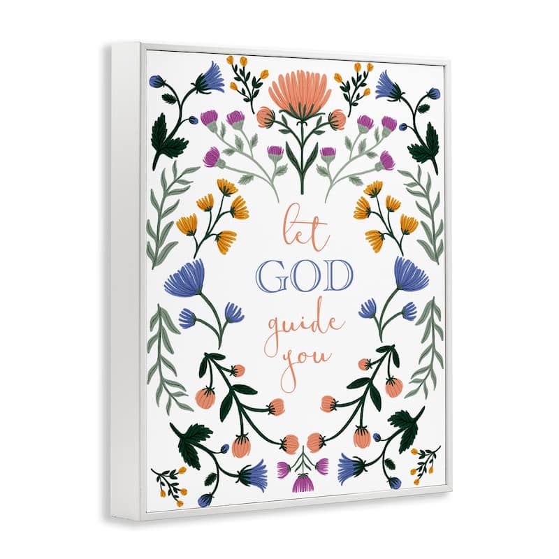 Stupell Floral Let God Guide You Framed Giclee Art Design By Angel Nicole