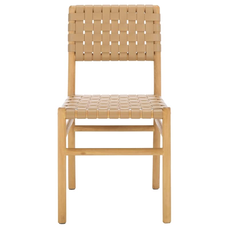 SAFAVIEH Couture Jeremiah Woven Leather Dining Chair - 18"W x 22"D x 34"H