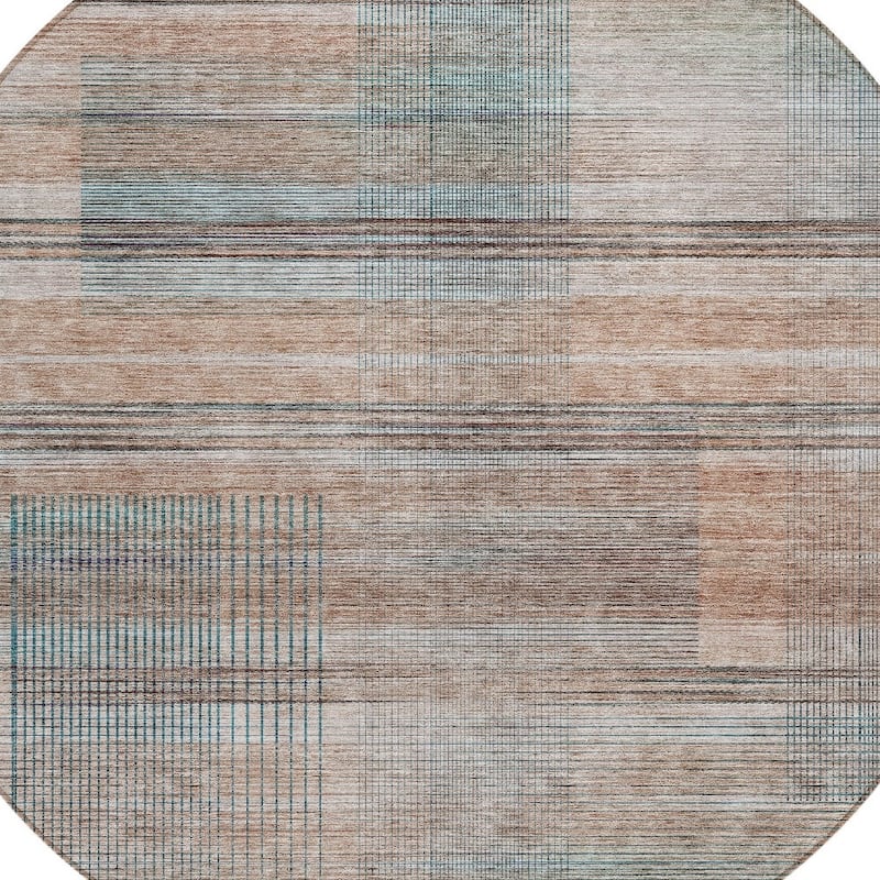 HomeRoots Striped Transitional Rectangle Outdoor Rug