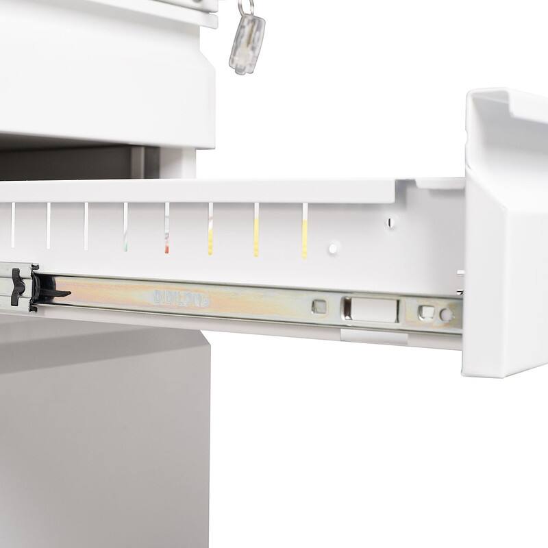 3-Drawer Lockable Rolling File Cabinet with Brakes - Legal/Letter Size, Requires Assembly