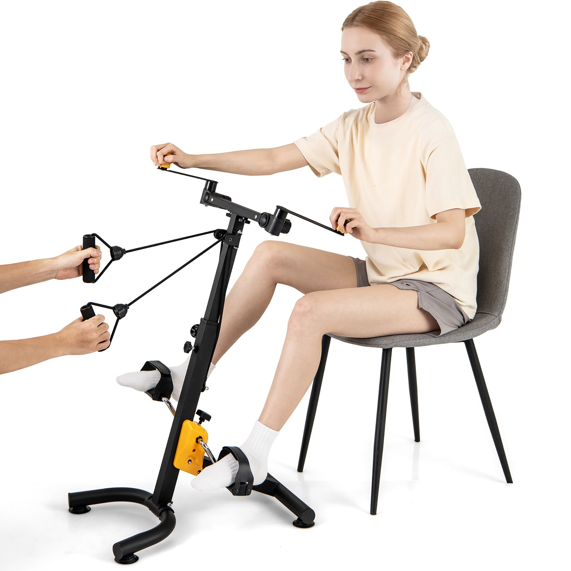 Gymax Folding Pedal Exercise Bike W/ Adjustable Resistance Full body