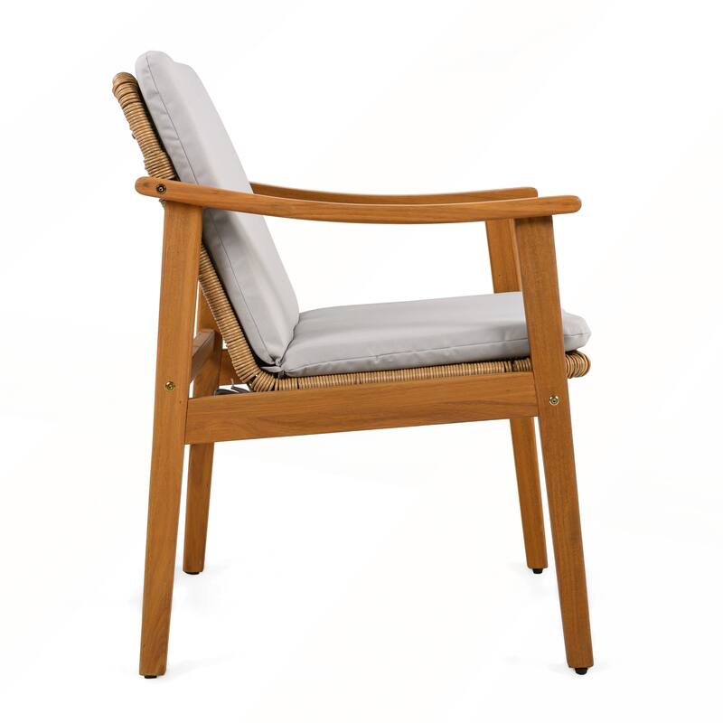 Outdoor Dining Chairs Set of 2 with Waterproof Cushion for Patios and Gardens